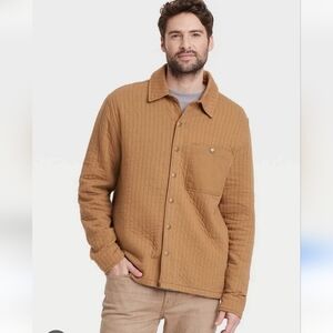 Goodfellow & Co Men's Camel Quilted Shirt Jacket